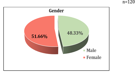 A pie chart of genders

Description automatically generated