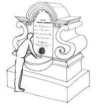 A drawing of a person filling a water fountain

Description automatically generated