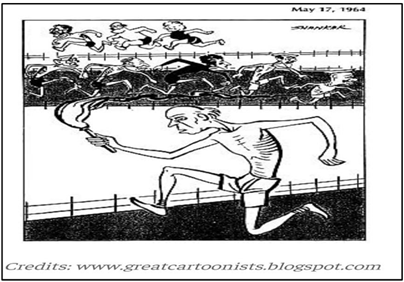 Cartoon of a person running with a torch

Description automatically generated