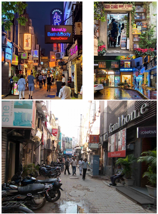 A collage of several images of a street

Description automatically generated